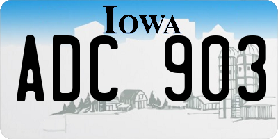 IA license plate ADC903