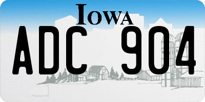 IA license plate ADC904