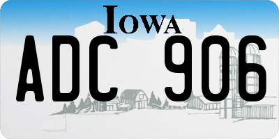 IA license plate ADC906