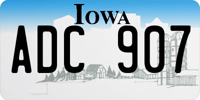 IA license plate ADC907