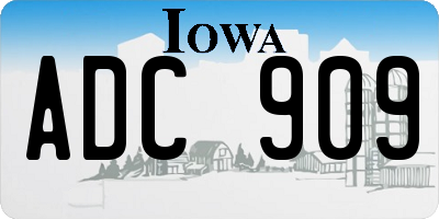 IA license plate ADC909