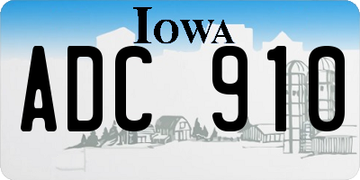 IA license plate ADC910