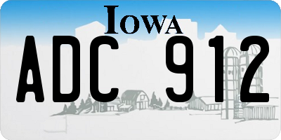 IA license plate ADC912