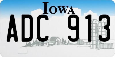 IA license plate ADC913
