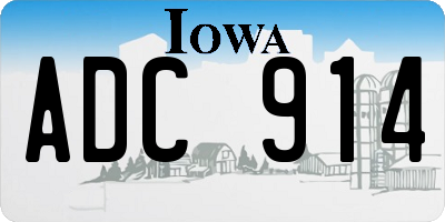 IA license plate ADC914