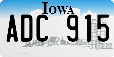 IA license plate ADC915