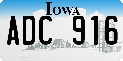 IA license plate ADC916