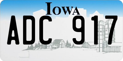 IA license plate ADC917