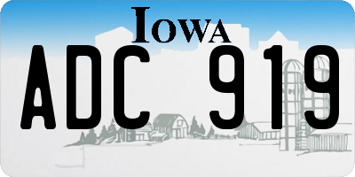 IA license plate ADC919