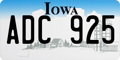 IA license plate ADC925