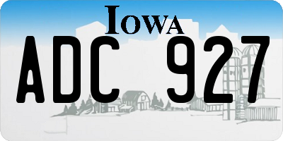 IA license plate ADC927