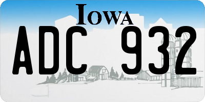 IA license plate ADC932