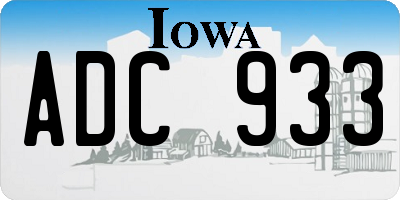 IA license plate ADC933