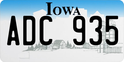 IA license plate ADC935