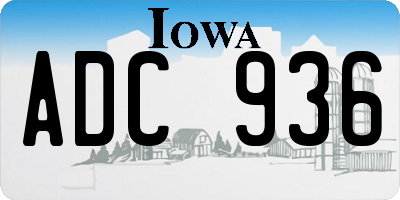 IA license plate ADC936