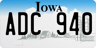 IA license plate ADC940
