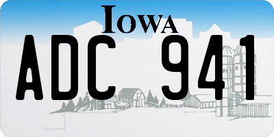IA license plate ADC941