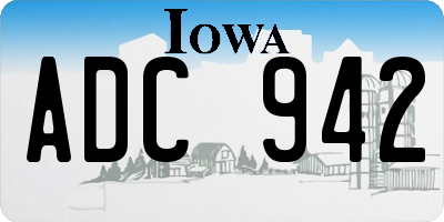 IA license plate ADC942