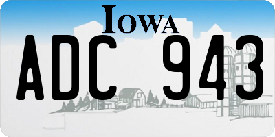 IA license plate ADC943