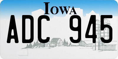 IA license plate ADC945