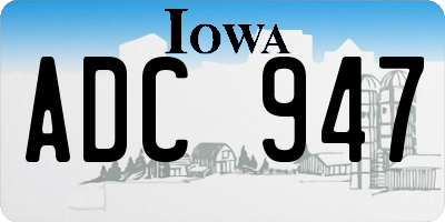 IA license plate ADC947