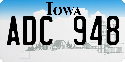 IA license plate ADC948