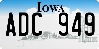 IA license plate ADC949