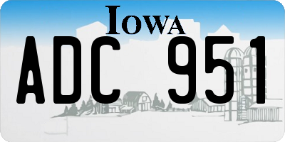 IA license plate ADC951