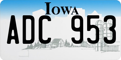 IA license plate ADC953