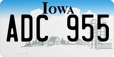 IA license plate ADC955