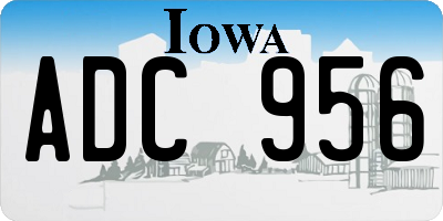 IA license plate ADC956