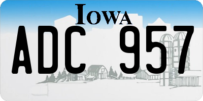 IA license plate ADC957