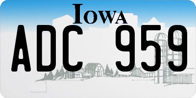 IA license plate ADC959