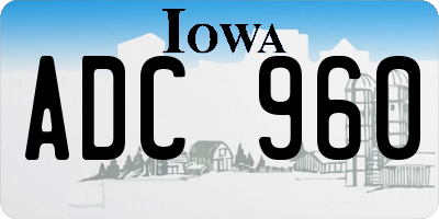 IA license plate ADC960