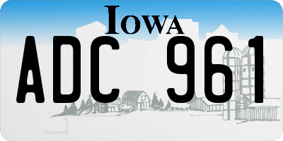 IA license plate ADC961