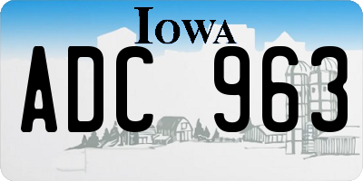 IA license plate ADC963