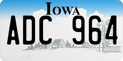 IA license plate ADC964