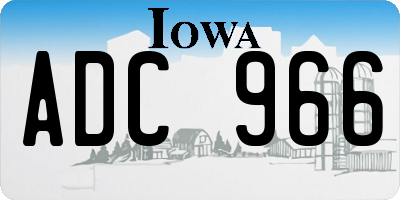 IA license plate ADC966