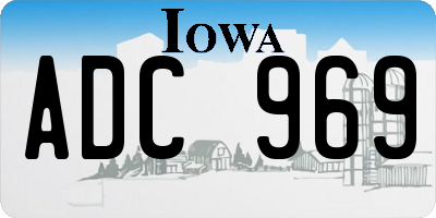 IA license plate ADC969
