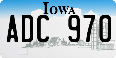 IA license plate ADC970