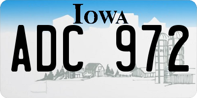 IA license plate ADC972