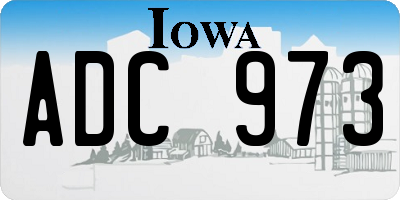IA license plate ADC973