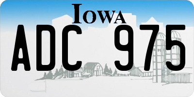 IA license plate ADC975