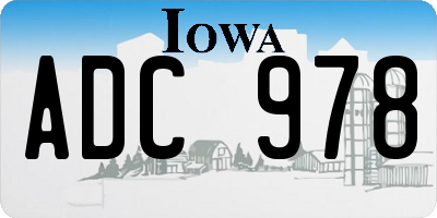 IA license plate ADC978