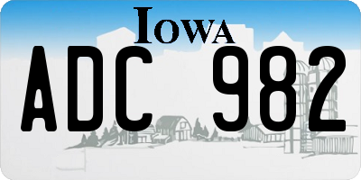 IA license plate ADC982