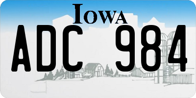 IA license plate ADC984