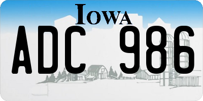IA license plate ADC986