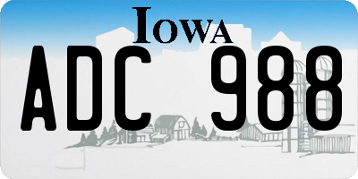IA license plate ADC988