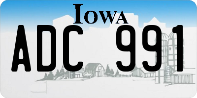 IA license plate ADC991