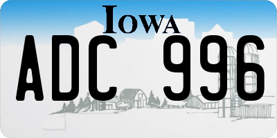 IA license plate ADC996